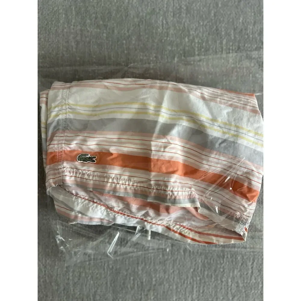 Lacoste Men’s Strip Swim Trunks Shorts Board L Made In France Sailing Club